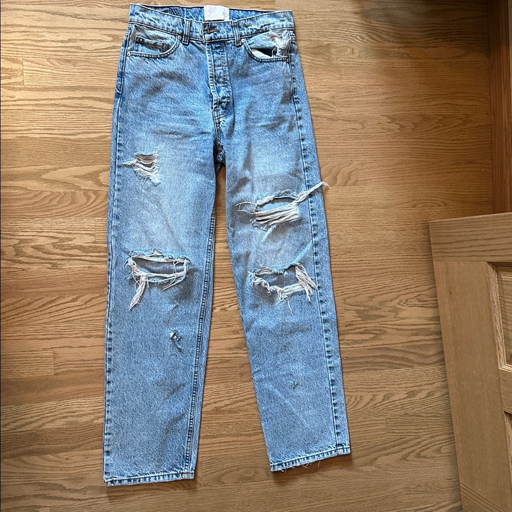 REVICE Straight Leg Distressed Jeans - 27
